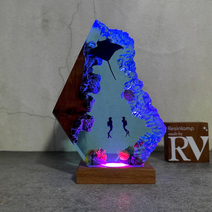 Blue Ocean Epoxy Lamp LY001-1