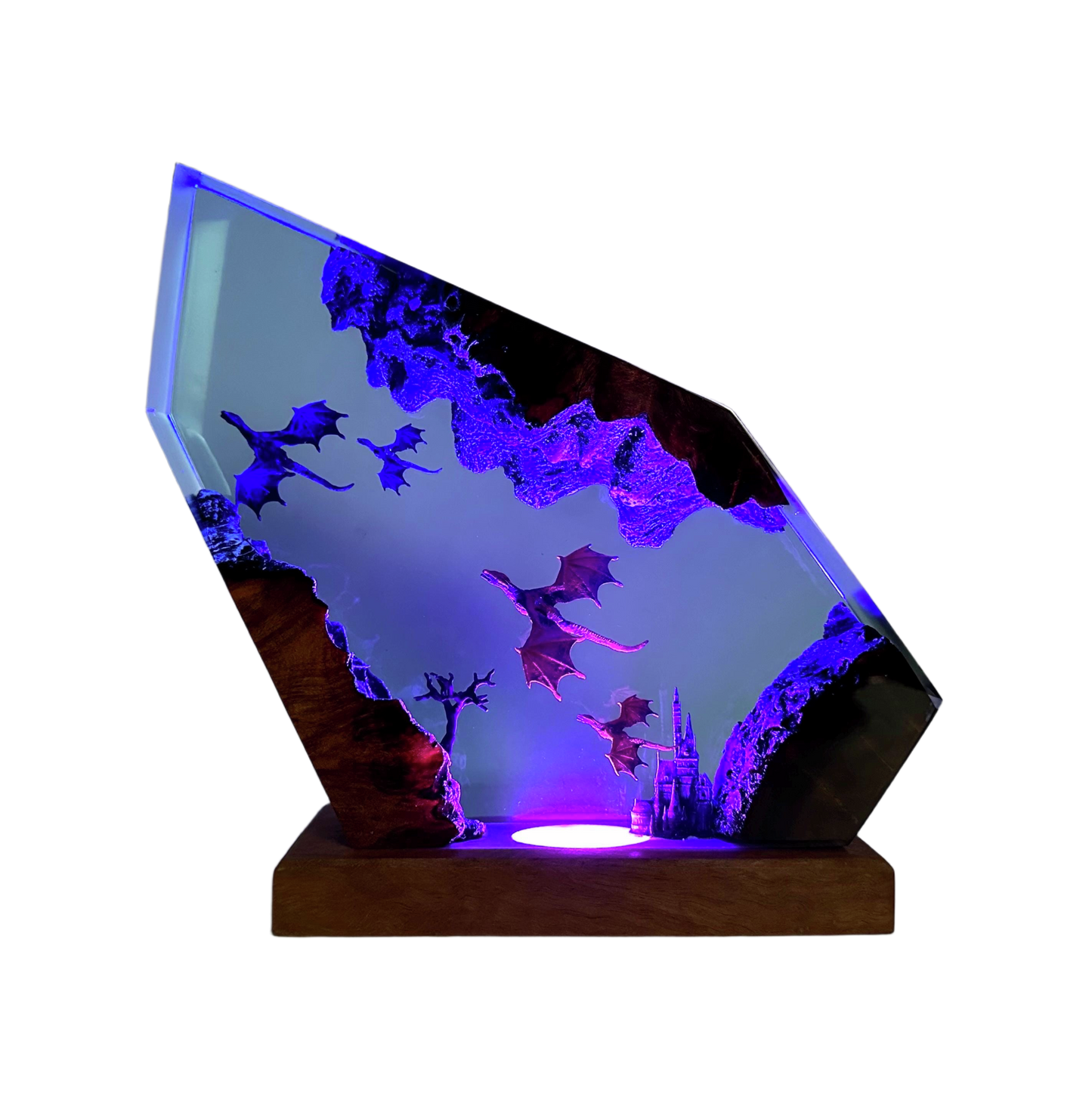 Perched Bats Sunset Epoxy Lamp – LY052