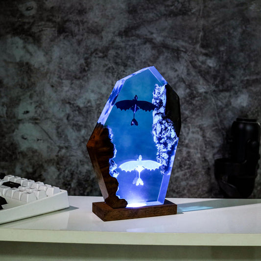 Blue Shark Ocean Column Epoxy Lamp – LY430