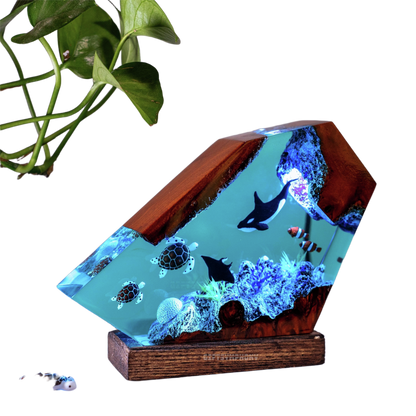 Blue Sky Beach Epoxy Lamp – LY068