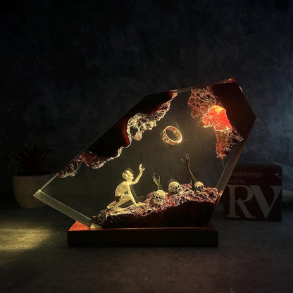 Red Snow Brown Glow Epoxy Lamp – LY167