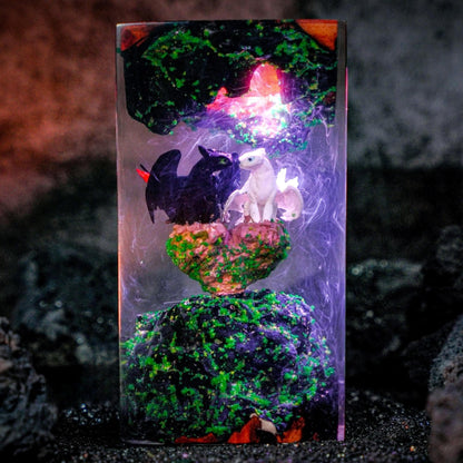 Toothless & Light Fury Epoxy Resin Lamp – Dragon Night Light Decor – LY471