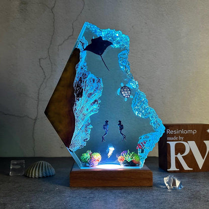 Blue Ocean Epoxy Lamp LY001-1