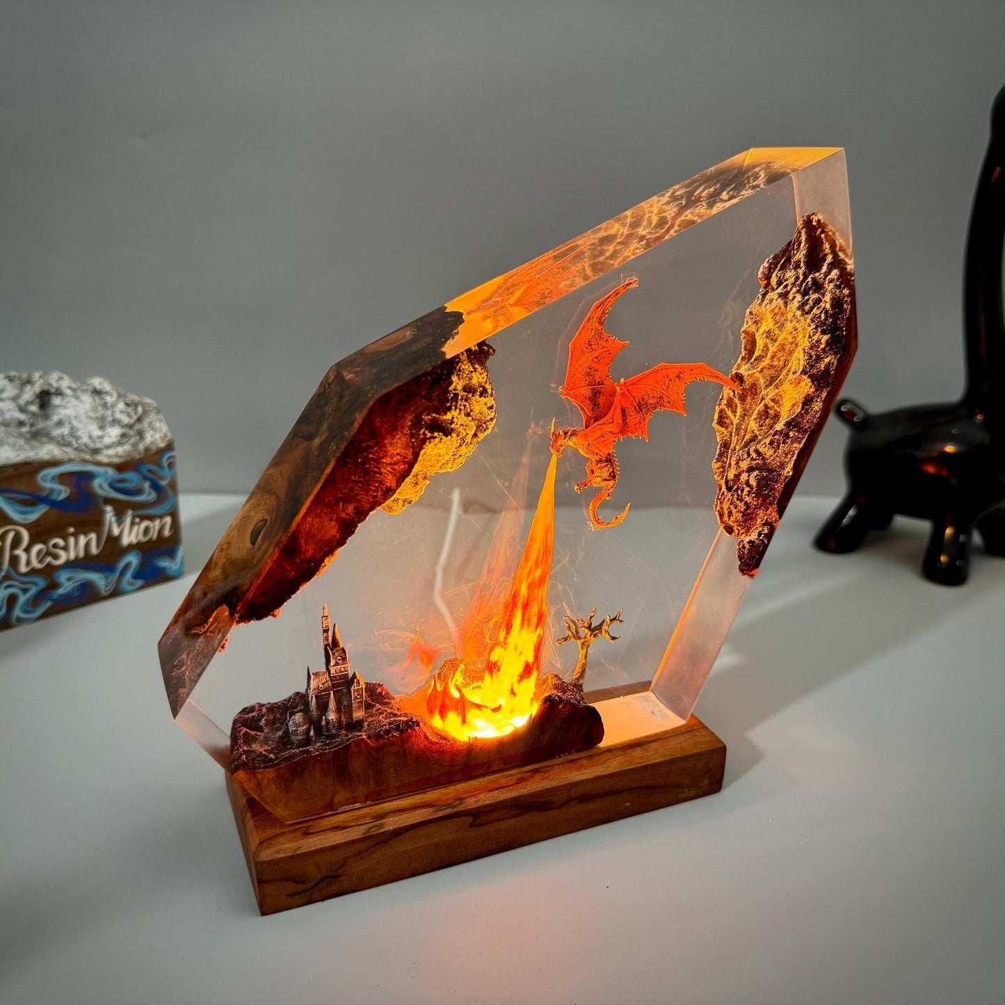 Golden Fire Dawn Epoxy Lamp – LY253