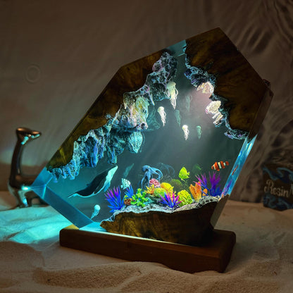 Deep Blue Starry Night Epoxy Lamp – LY076