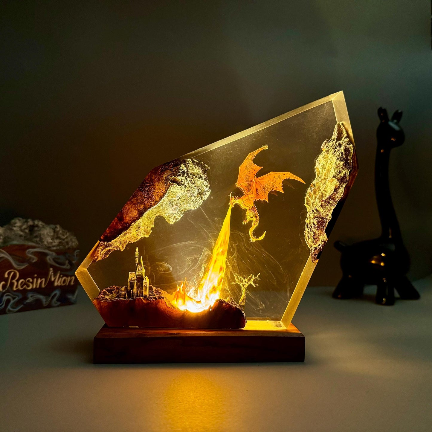 Golden Fire Dawn Epoxy Lamp – LY253