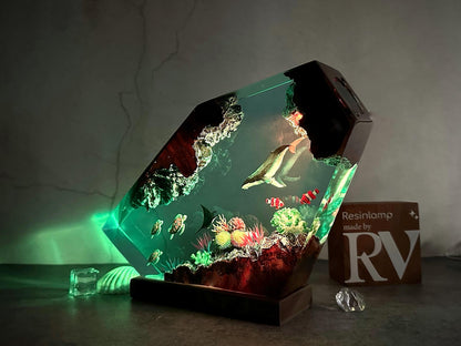 Turquoise Tropical Fish Ocean Epoxy Lamp – LY160