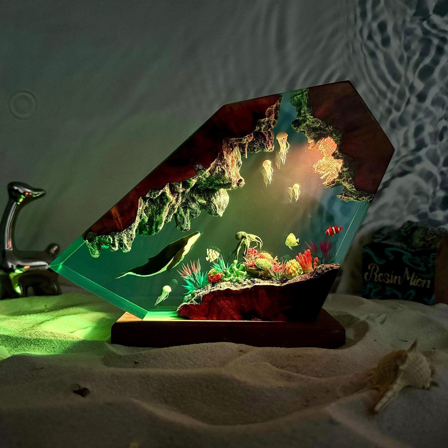 Deep Blue Starry Night Epoxy Lamp – LY076