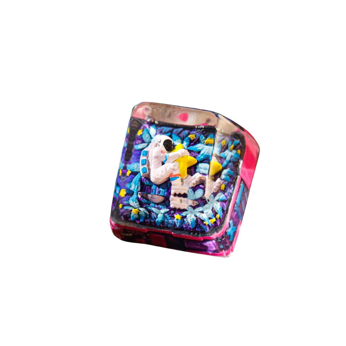 Keycap Astronaut Hugging Star Pink | Artisan Mechanical Keycap