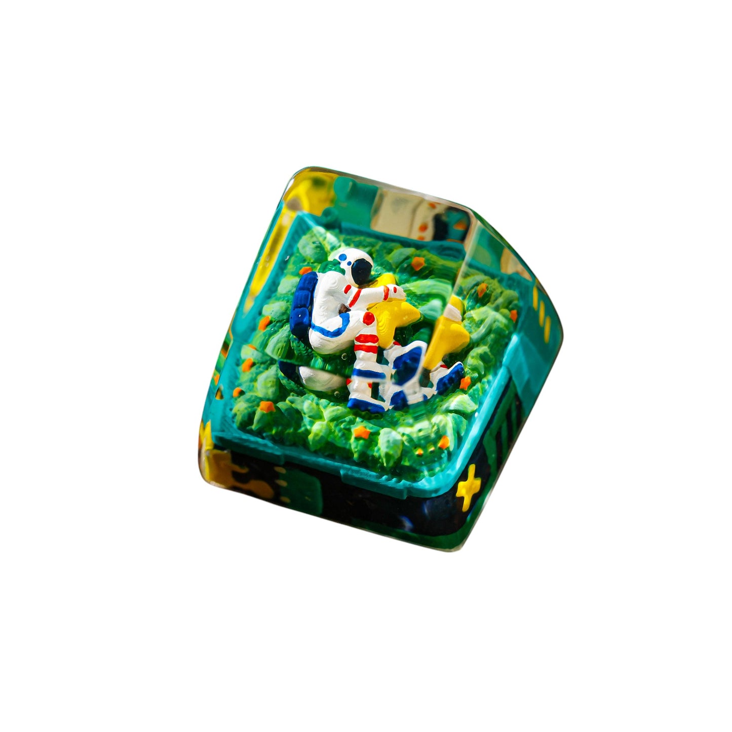 Keycap Astronaut Hugging Star Green | Artisan Mechanical Keycap