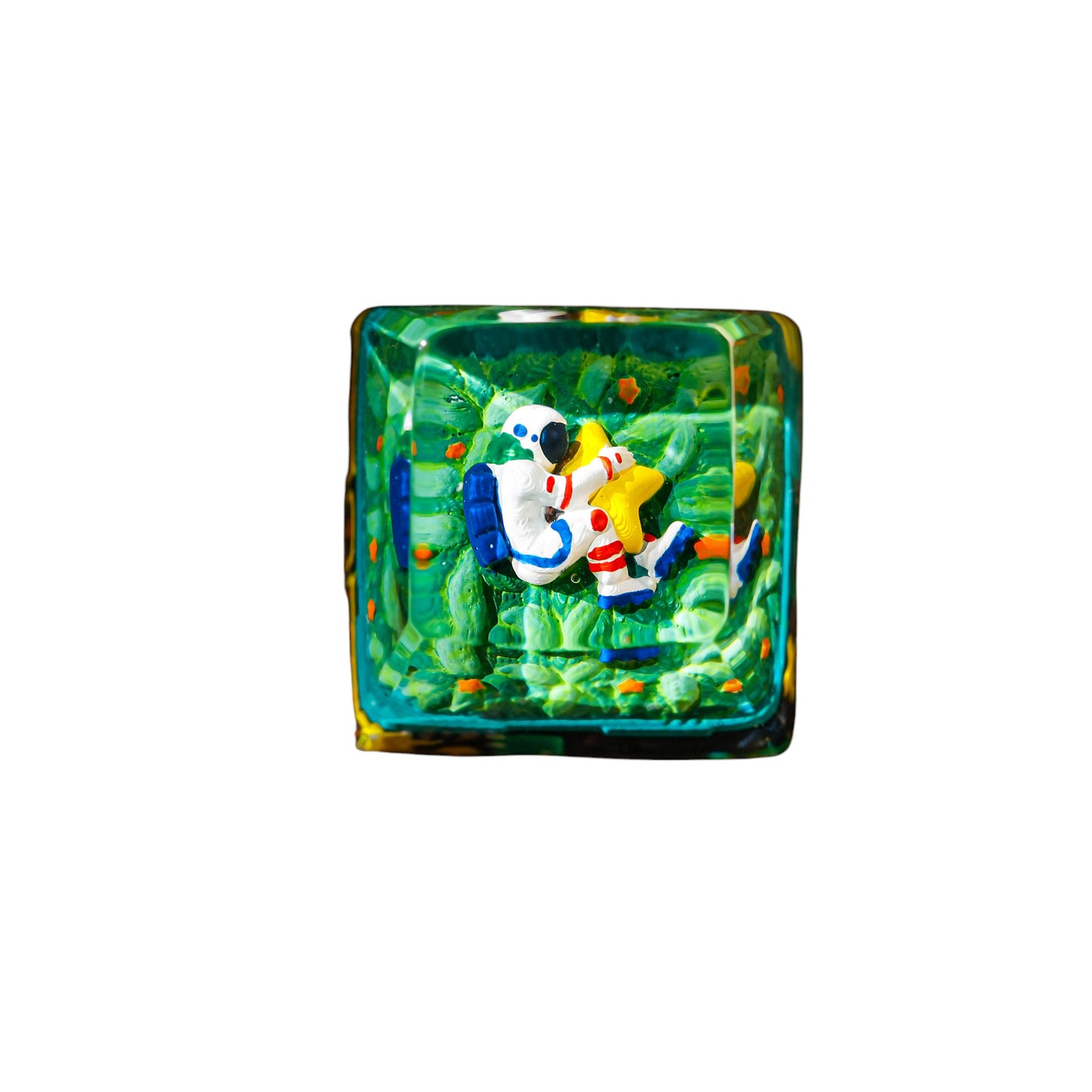 Keycap Astronaut Hugging Star Green | Artisan Mechanical Keycap