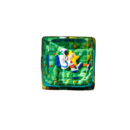 Keycap Astronaut Hugging Star Green | Artisan Mechanical Keycap