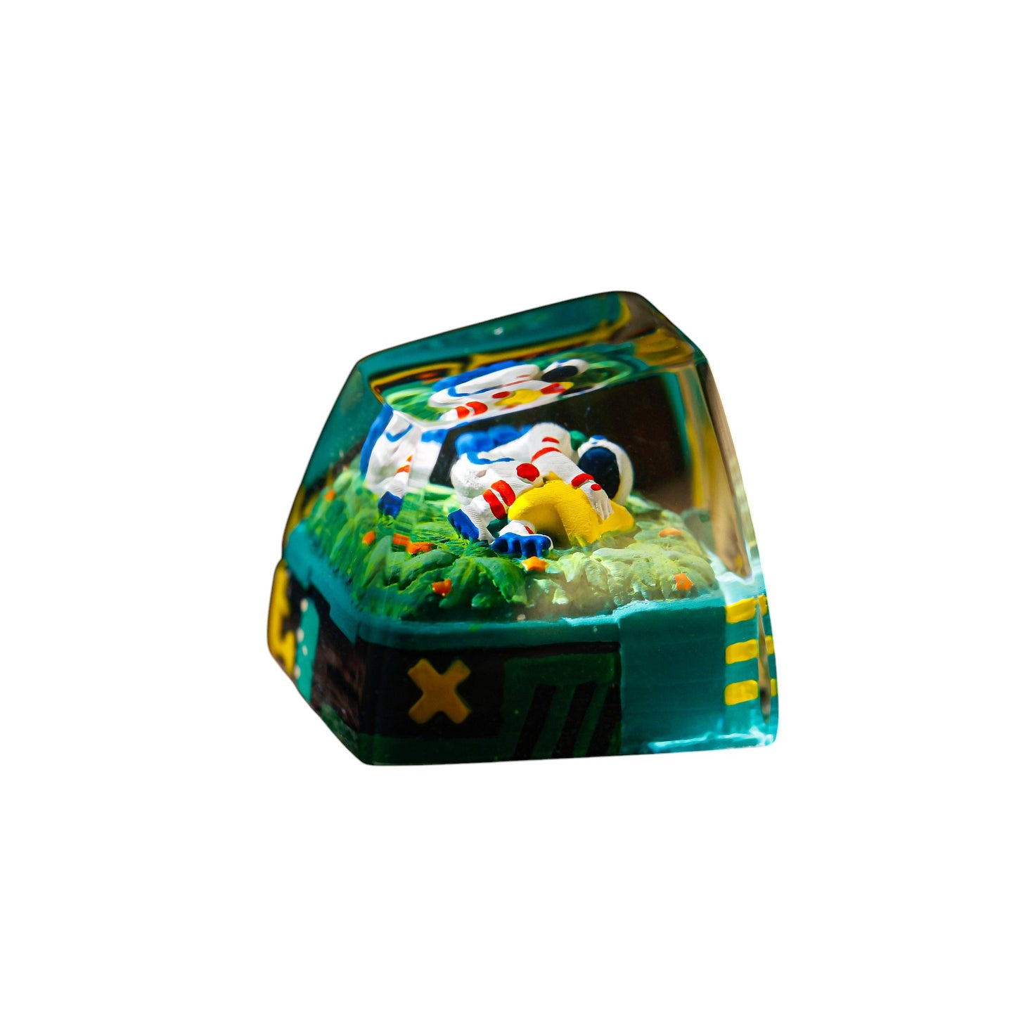 Keycap Astronaut Hugging Star Green | Artisan Mechanical Keycap