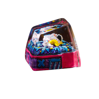 Keycap Astronaut Hugging Star Pink | Artisan Mechanical Keycap