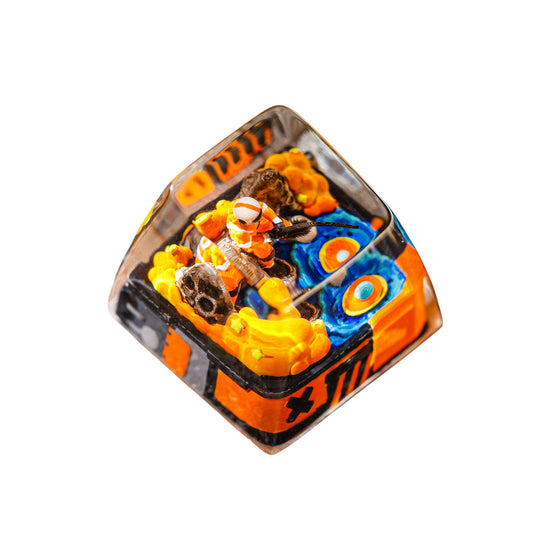 Keycap Astronaut Fishing Orange | Artisan Mechanical Keycap