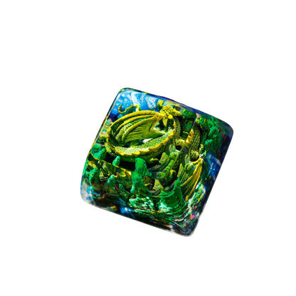 Keycap Sleeping Dragon Green | Artisan Mechanical Keycap