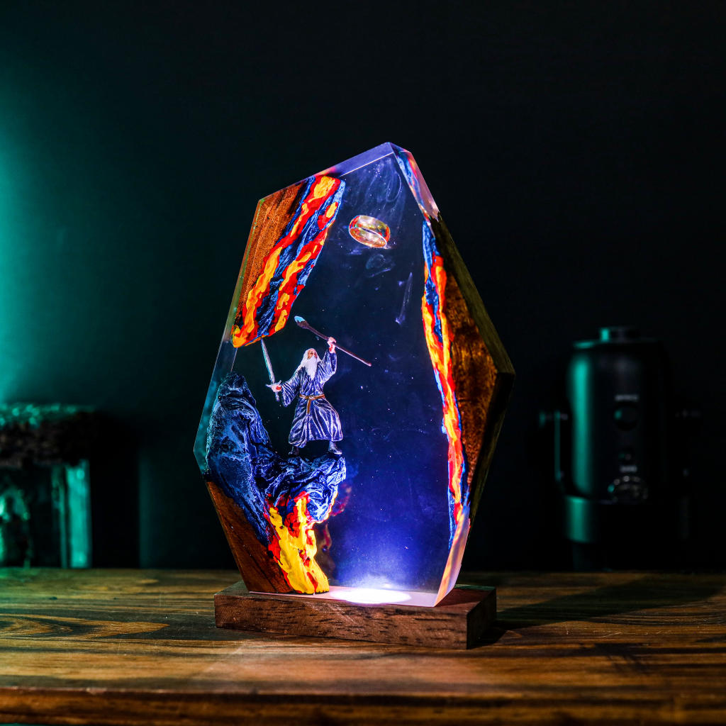 Aurora Ocean Glass Epoxy Lamp – LY452