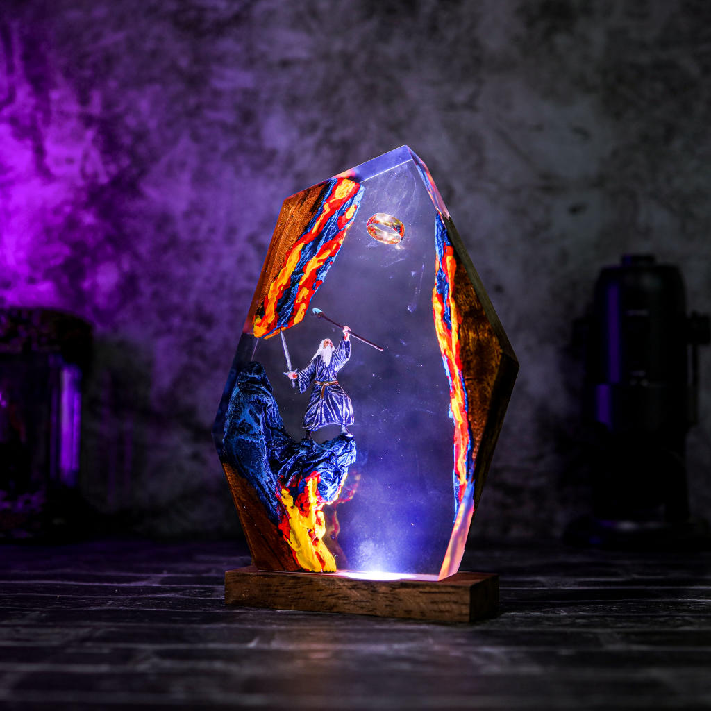 Aurora Ocean Glass Epoxy Lamp – LY452