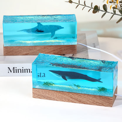 Blue Whale Ocean Epoxy Lamp – XB004