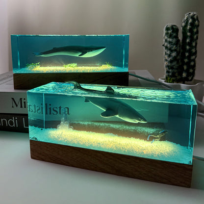 Blue Whale Ocean Epoxy Lamp – XB004