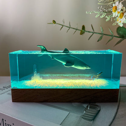 Blue Whale Ocean Epoxy Lamp – XB004