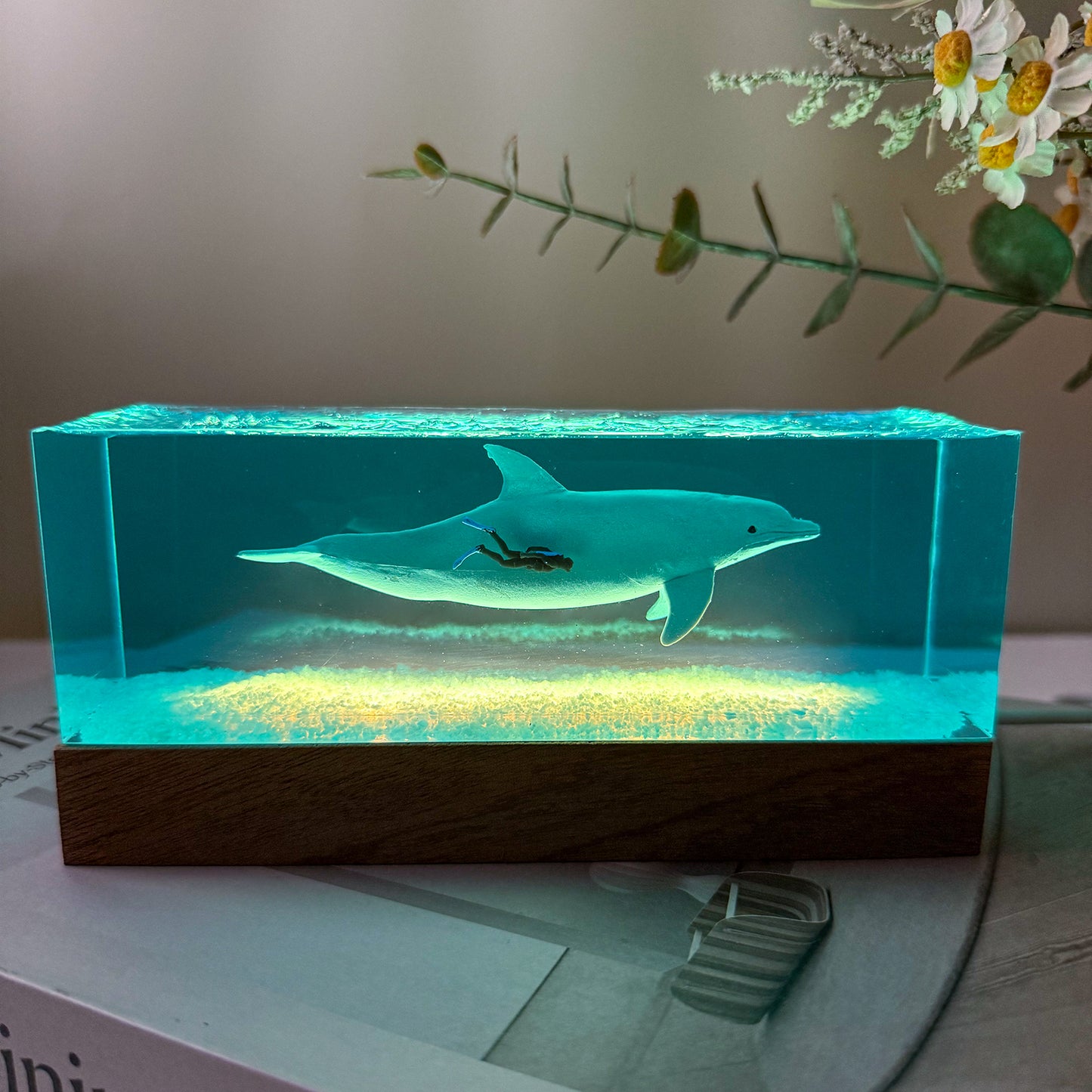 Blue Whale Ocean Epoxy Lamp – XB004