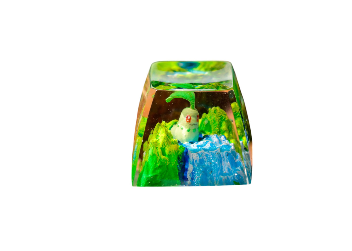 Keycap Chikorita Grass Waterfall | Artisan Mechanical Keycap