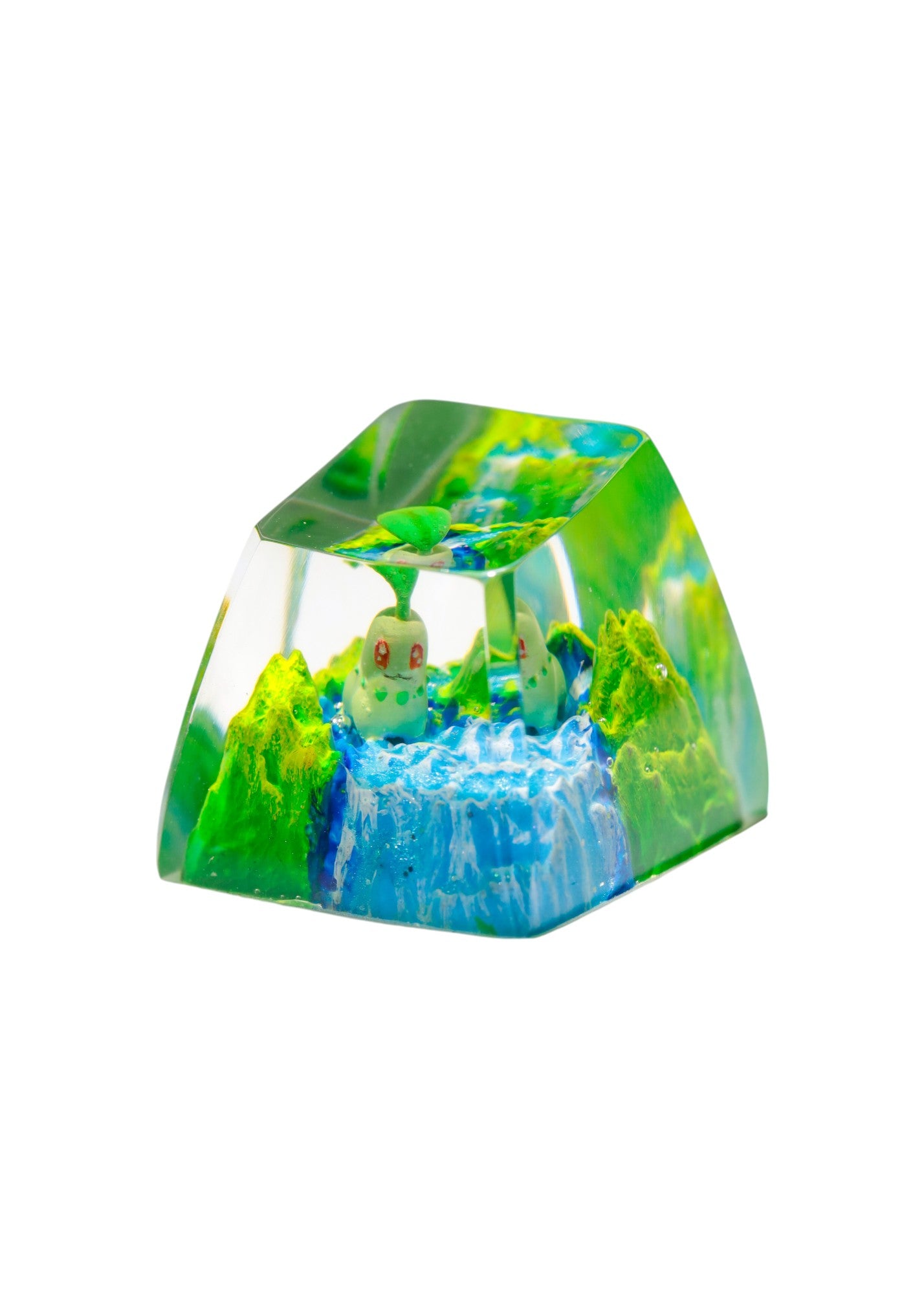 Keycap Chikorita Grass Waterfall | Artisan Mechanical Keycap