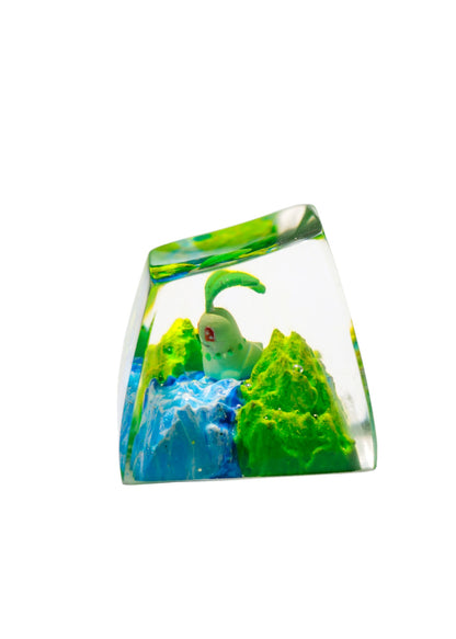 Keycap Chikorita Grass Waterfall | Artisan Mechanical Keycap