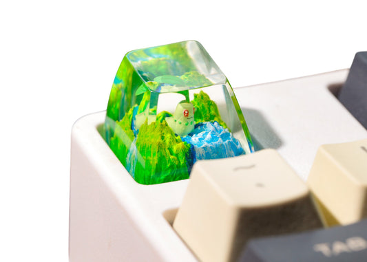 Keycap Chikorita Grass Waterfall | Artisan Mechanical Keycap