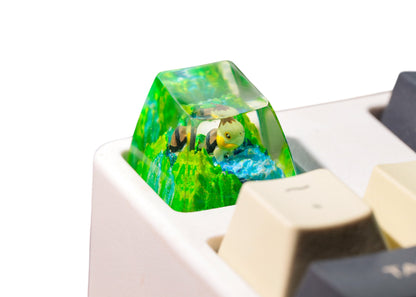 Keycap Turtwig Grass Flower Waterfall | Artisan Mechanical Keycap