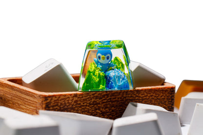 Keycap Piplup Grass Waterfall | Artisan Mechanical Keycap