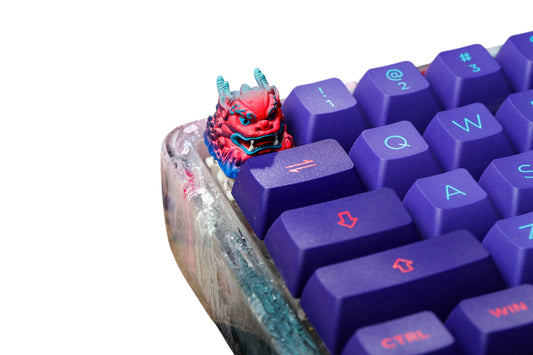 Keycap Unicorn Blue Red Diagonal Brow | Artisan Keycap