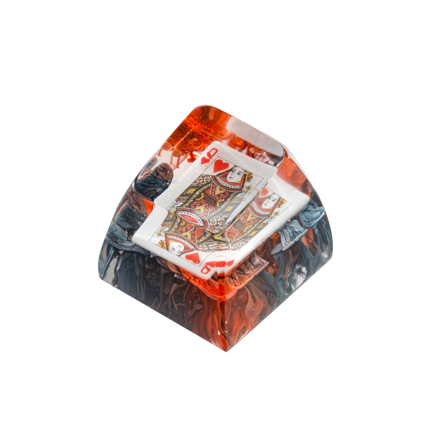 Keycap Queen of Hearts Orange Black | Artisan Keycap
