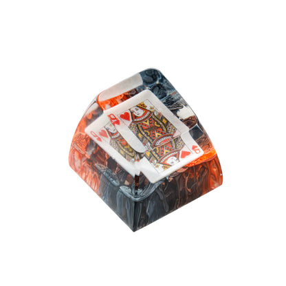 Keycap Queen of Hearts Orange Black | Artisan Keycap