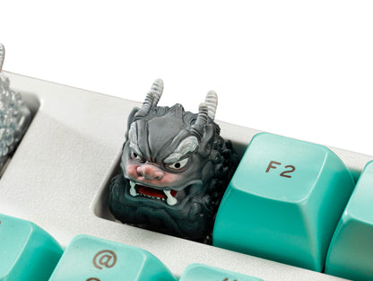 Keycap Unicorn Black Gray Horizontal Brow | Artisan Keycap