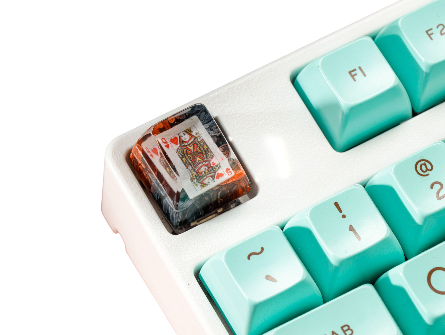 Keycap Queen of Hearts Orange Black | Artisan Keycap