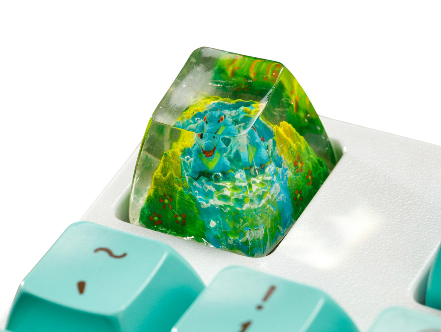 Keycap Totodile Grass Waterfall | Artisan Mechanical Keycap