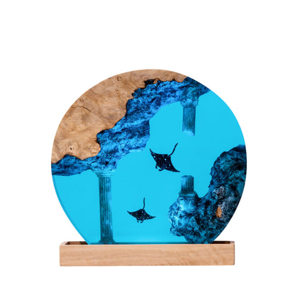 Stingray Column Resin Lamp – Ocean Night Light