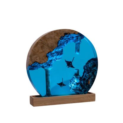 Stingray Column Resin Lamp – Ocean Night Light
