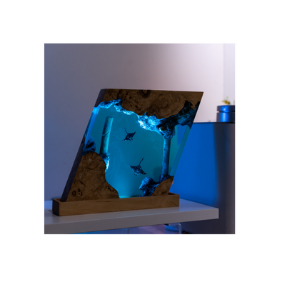 Stingray Reef Column Resin Lamp – Ocean Depths Collection
