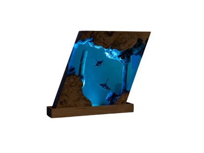 Stingray Reef Column Resin Lamp – Ocean Depths Collection