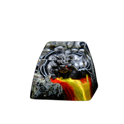 Keycap Gray Dragon Fire Base | Artisan Mechanical Keycap