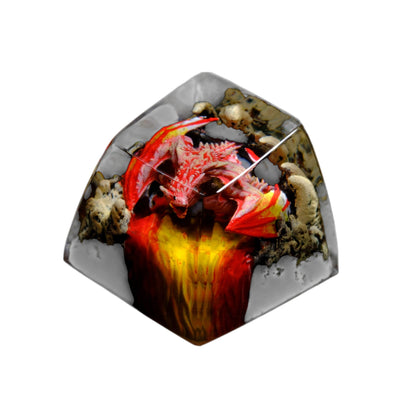 Keycap Red Dragon Fire Base | Artisan Mechanical Keycap
