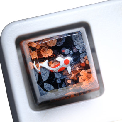 Keycap Koi Orange Black 1U | Artisan Mechanical Keycap