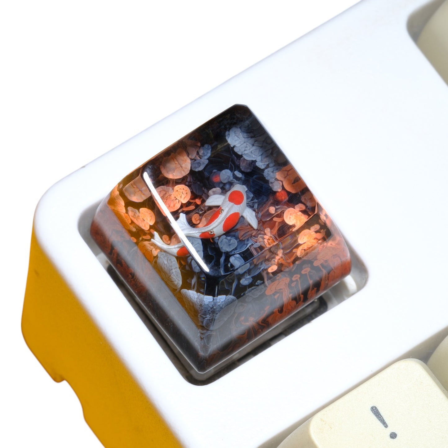 Keycap Koi Orange Black 1U | Artisan Mechanical Keycap