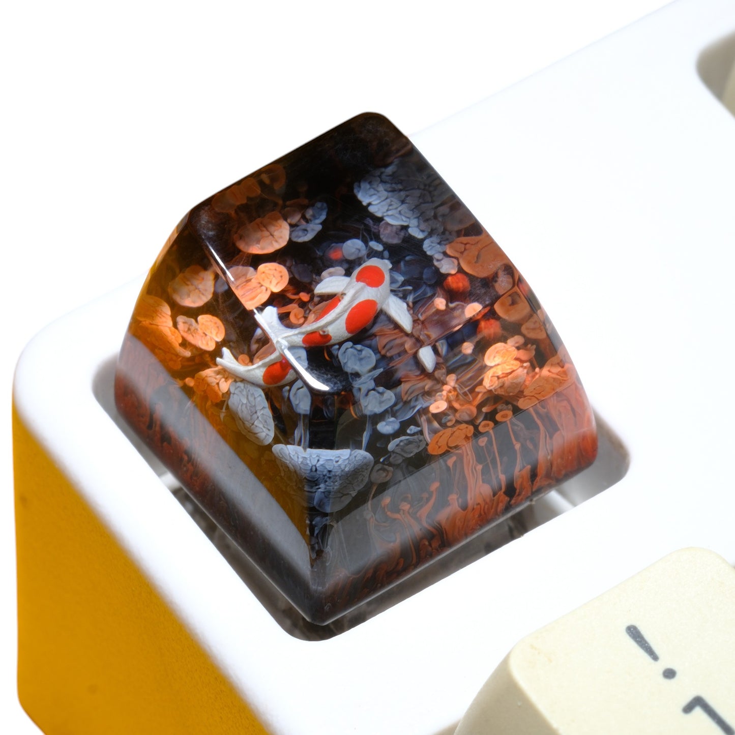 Keycap Koi Orange Black 1U | Artisan Mechanical Keycap