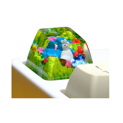 Keycap Snorlax Mushroom Flower | Artisan Mechanical Keycap