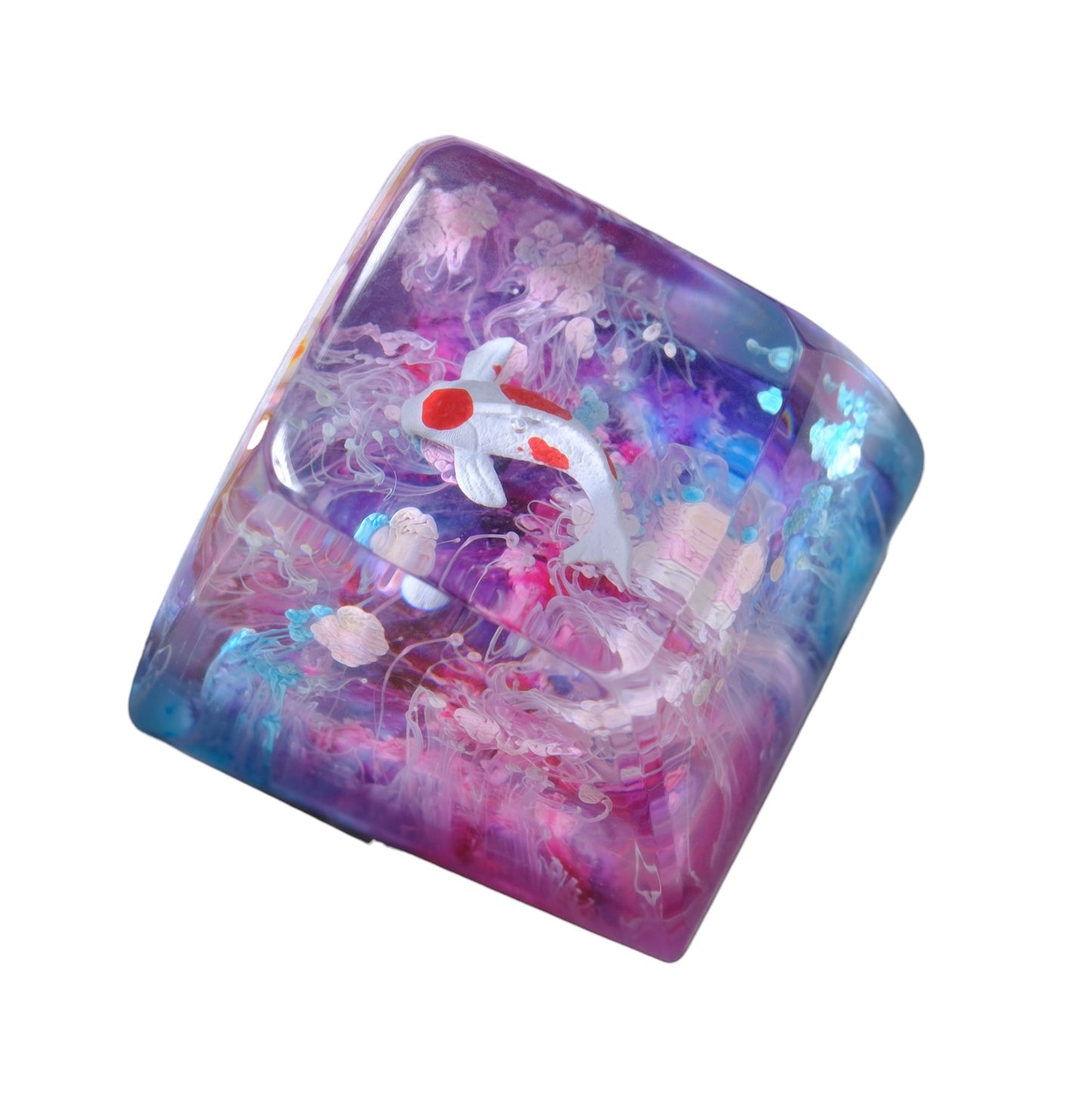 Keycap Koi Blue Pink 1U | Artisan Mechanical Keycap