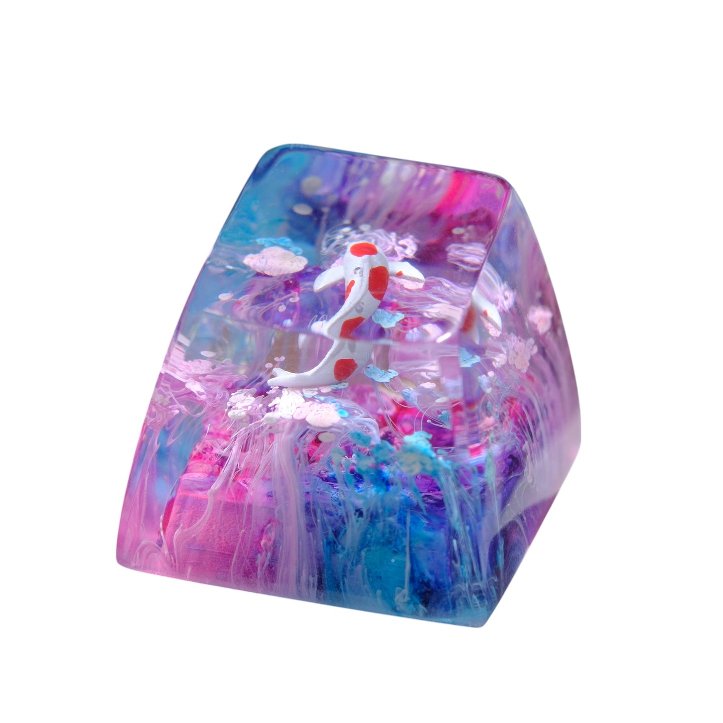 Keycap Koi Blue Pink 1U | Artisan Mechanical Keycap